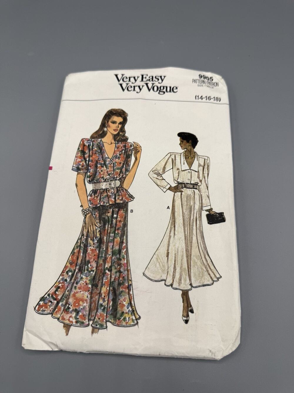 Vogue 9905 Very Easy Very Vogue Top Skirt Pattern 14 16 18 Uncut Vintage